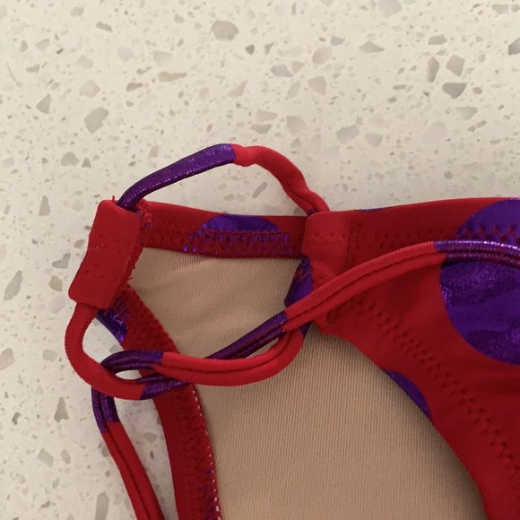 NWOT VICTORIA’S SECRET Red And Purple Metallic Polka Dot Bikini - Picture 7 of 14